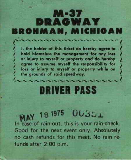 M-37 Dragway - M37 Ticket